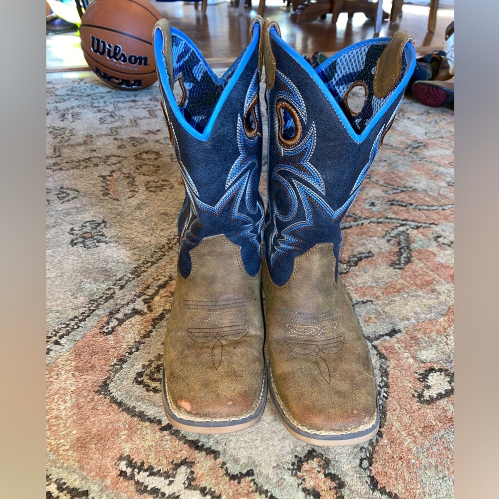 Twister Kids Boots in Brown and Blue